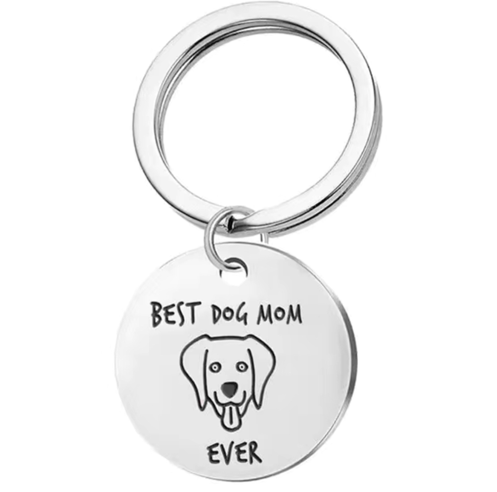 3/$25 Best Dog Mom Ever Stainless Steel Keychain NEW